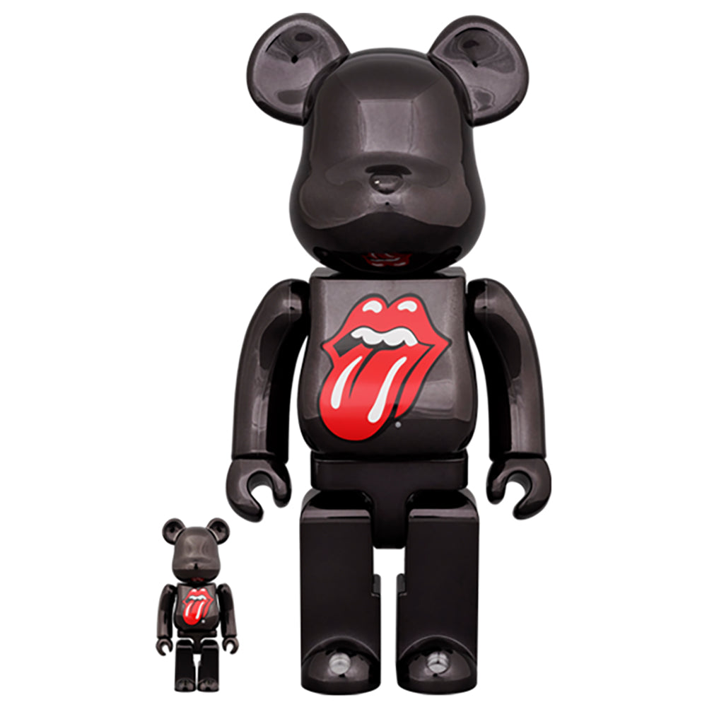 現貨】BE@RBRICK The Rolling Stones L&T BLACK CRM Ver 100％&400